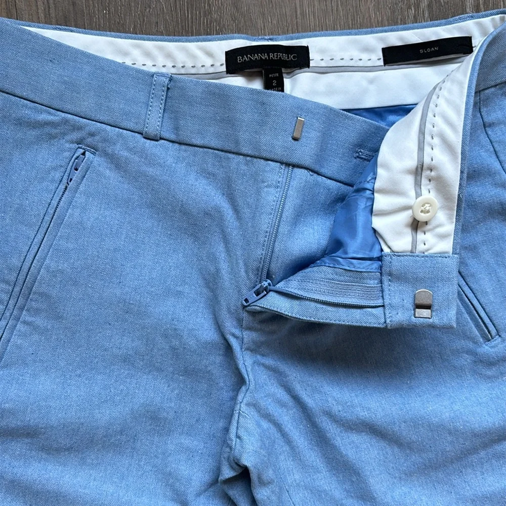 Banana Republic Women Sloan light blue pants Size 2 Petite - Picture 6 of 11